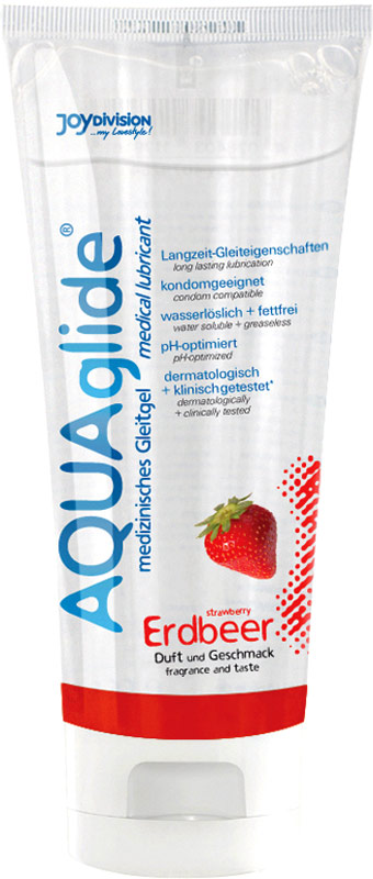 JoyDivision AQUAglide Gleitgel - 100 ml - Erdbeer (Wasserbasis)