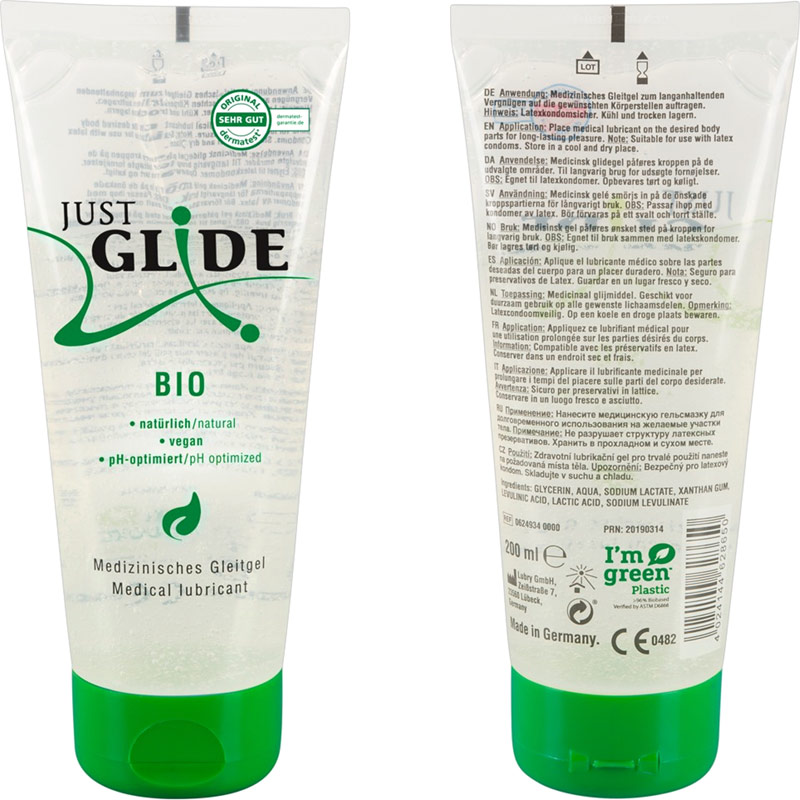 Just Glide BIO Gleitmittel - 200 ml (Wasserbasis)