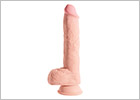 King Cock Plus Fat 3D realistic dildo with testicles - 20 cm - Beige