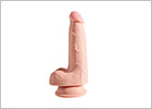 Dildo réaliste King Cock Plus 3D avec testicules - 13 cm - Beige