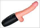 King Cock Plus realistic back-and-forth vibrator - 14.5 cm - Beige