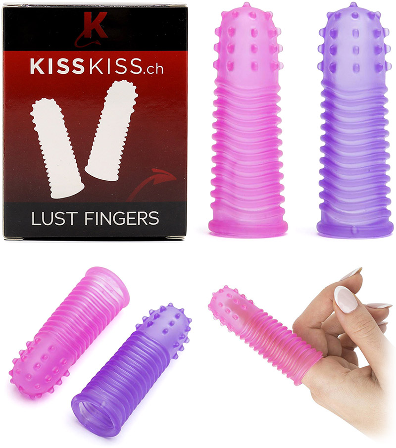 Manchon stimulant pour doigt KissKiss.ch Lust Fingers (2 pièces)