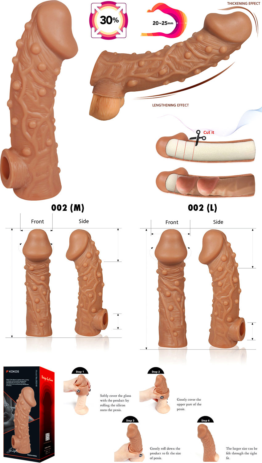 Stimulierende Vergrösserungshülle für Penis Kokos 002 (L)