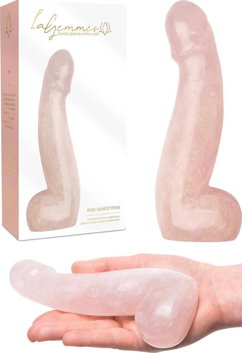 La Gemmes Penis dildo in stone - Rose Quartz