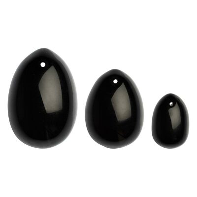 La Gemmes Black Obsidian | Eier von Yoni aus Halbedelstein