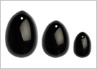 La Gemmes Yoni eggs in stone - Black Obsidian