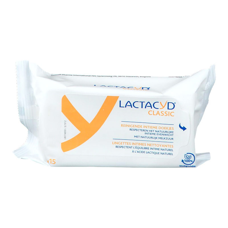 Lactacyd Classic | 15 lingettes apaisantes pour l'hygiène intime Lactacyd Classic | 15 lingettes apaisantes pour l'hygiène intime