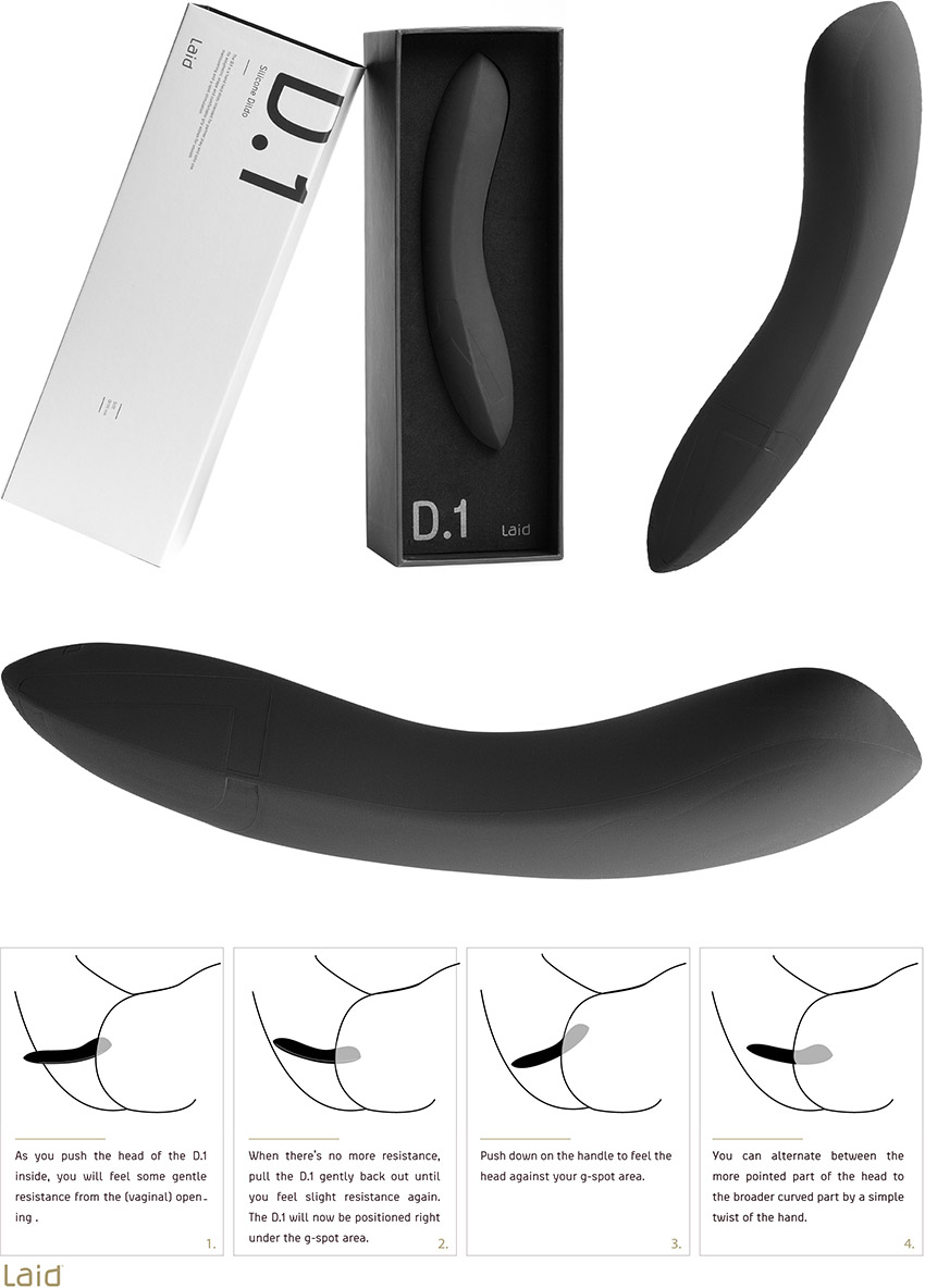 Laid D.1 dildo in silicone - 20 cm - Black