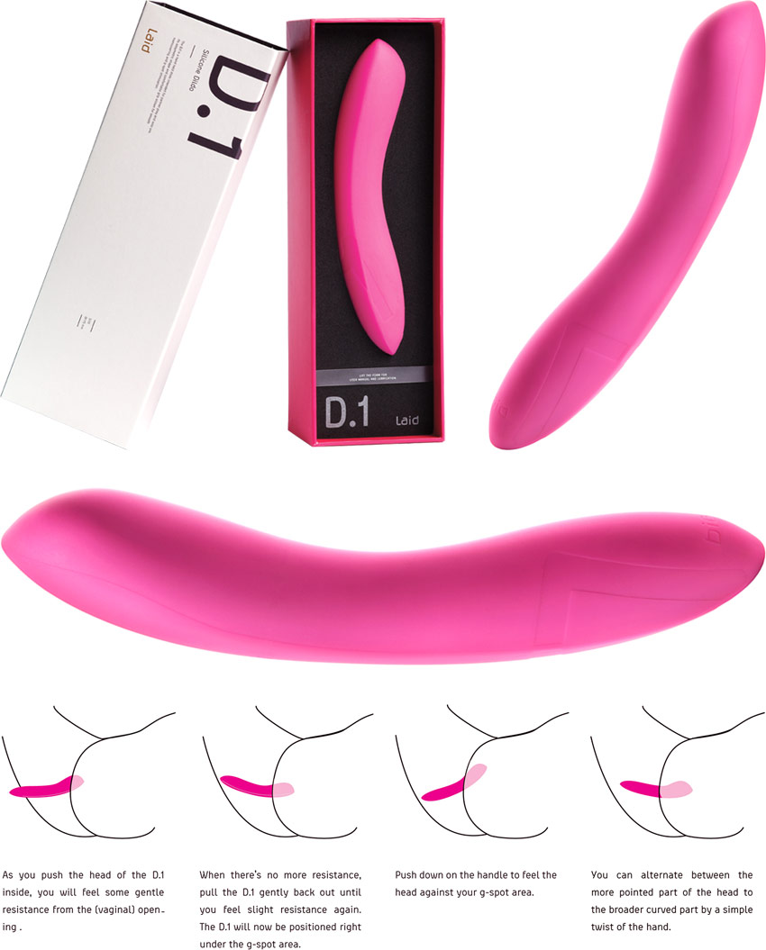 Laid D.1 dildo in silicone - 20 cm - Pink