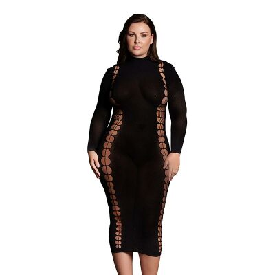Le Désir Carme XI | Robe longue en résille et longues manches