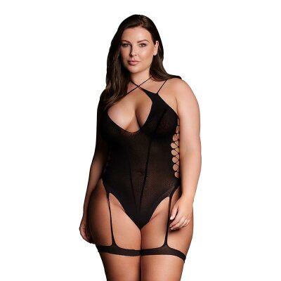 Le Désir Metis XVI | Body et porte-jarretelles en résille noire