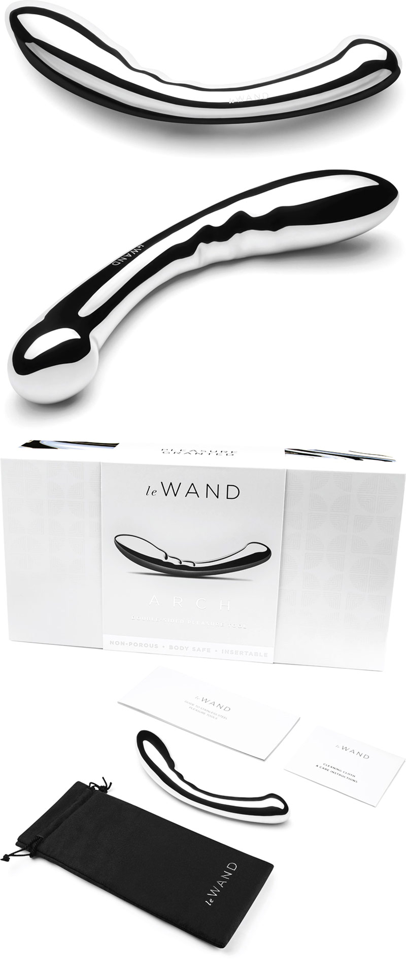 Le Wand Arch G-spot dildo in stainless steel