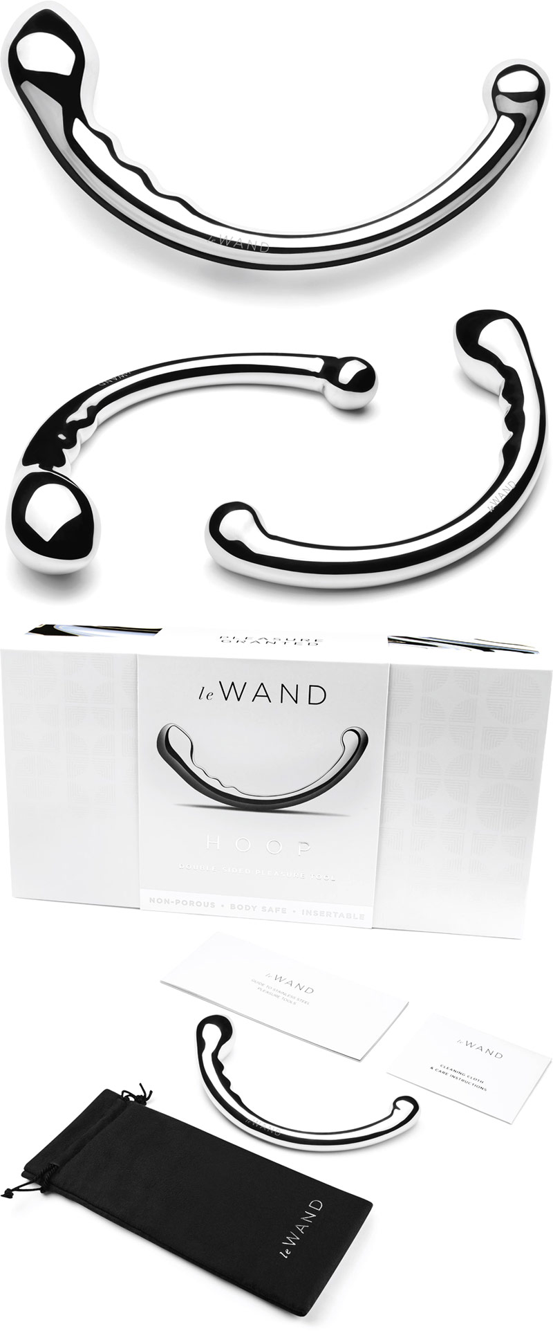 Le Wand Hoop G/P-spot dildo in stainless steel