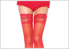 Leg Avenue 1022 stay-up stockings - Red (XL/XXL)