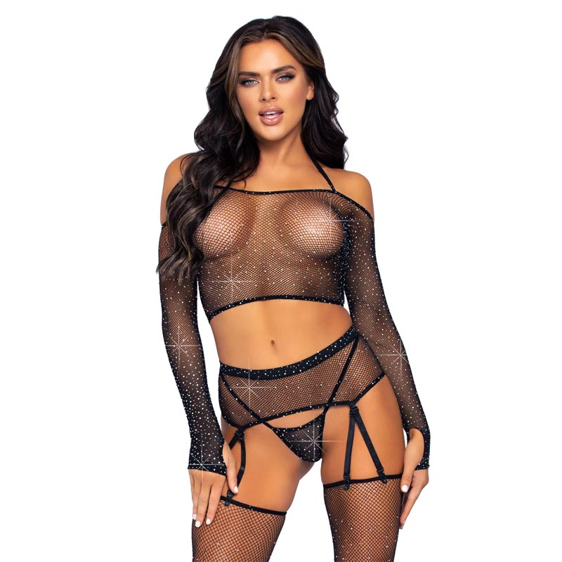Leg Avenue 81618 Rhinestone Crop Top | Sexy Set mit Strasssteinen Leg Avenue 81618 Rhinestone Crop Top | Sexy Set mit Strasssteinen
