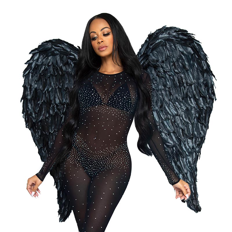 Leg Avenue A2887 | Majestueuse paire d'ailes d'ange en plumes | Noir Leg Avenue A2887 | Majestueuse paire d'ailes d'ange en plumes | Noir