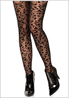 Leg Avenue Cheetah extra-fine pantyhose - Black (S/L)