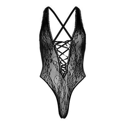 Leg Avenue Floral Lace | Erotischer Body mit Schnürung und Spitze