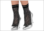 Leg Avenue Shiny Lurex Socks - Black & silver (S/L)