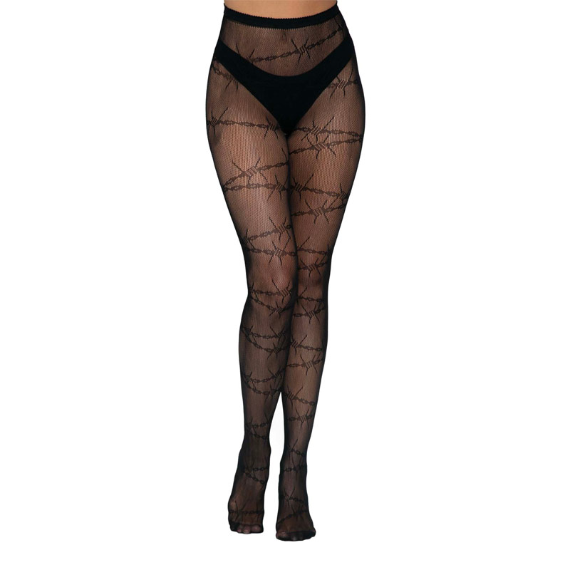 Leg Avenue 9717 | Schwarze Netzstrumpfhose mit Stacheldrahtmuster Leg Avenue 9717 | Schwarze Netzstrumpfhose mit Stacheldrahtmuster