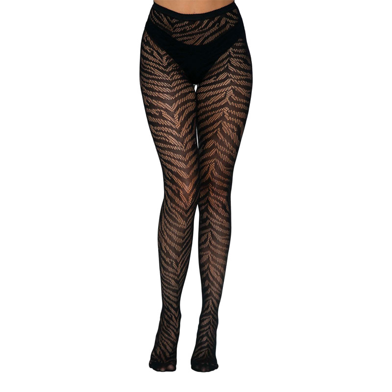 Leg Avenue 9722 | Schwarze Netzstrumpfhose mit Zebramuster Leg Avenue 9722 | Schwarze Netzstrumpfhose mit Zebramuster