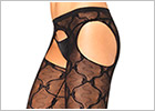 Leg Avenue fishnet pantyhose with suspenders - Black (S/L)