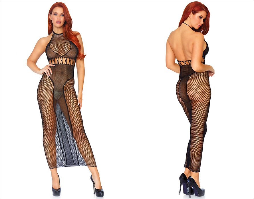 Leg Avenue Robe Halter Duel - Noir (S/XXL)