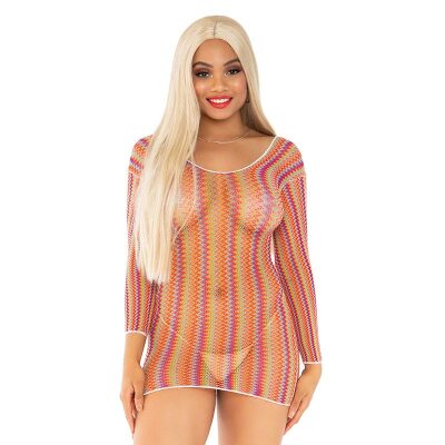 Leg Avenue 86158 ZigZag | Enganliegendes, feinmaschiges Kleid