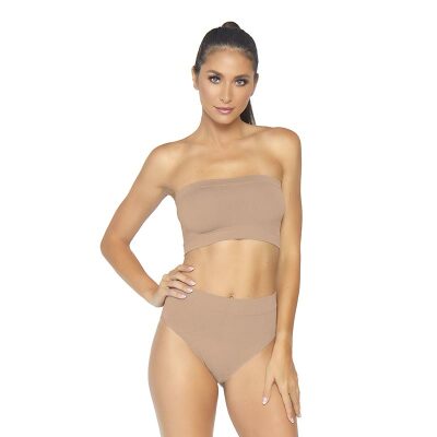 Leg Avenue NK003 Naked Medium | Ensemble deux pièces de couleur mocca