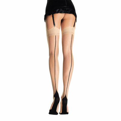 Leg Avenue Bas Spandex Cuban Heel - Beige