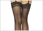 Leg Avenue Hold-up stockings with rhinestones - Black (S/L)