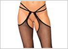 Leg Avenue Strappily stockings & suspender belt - Black (S/L)