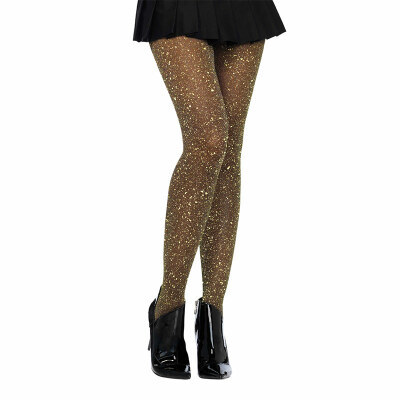 Leg Avenue Sheer | Strumpfhose mit goldenem Lurex | Schwarz