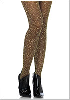 Leg Avenue Sheer pantyhose with lurex - Black & golden (S/L)