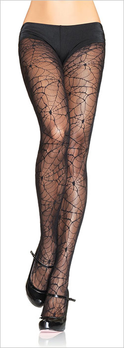 Leg Avenue Spiderweb Lace Pantyhose - Black (S/L)