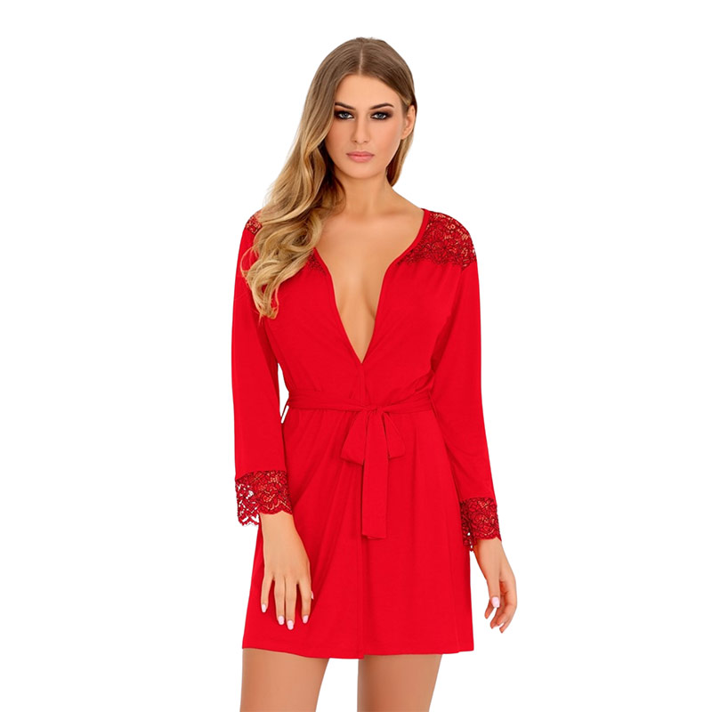 LivCo Corsetti Omolarina Morgenmantel - Rot (L/XL)