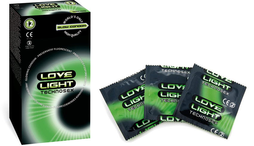Love Light Technosex (12 Préservatifs phosphorescents)
