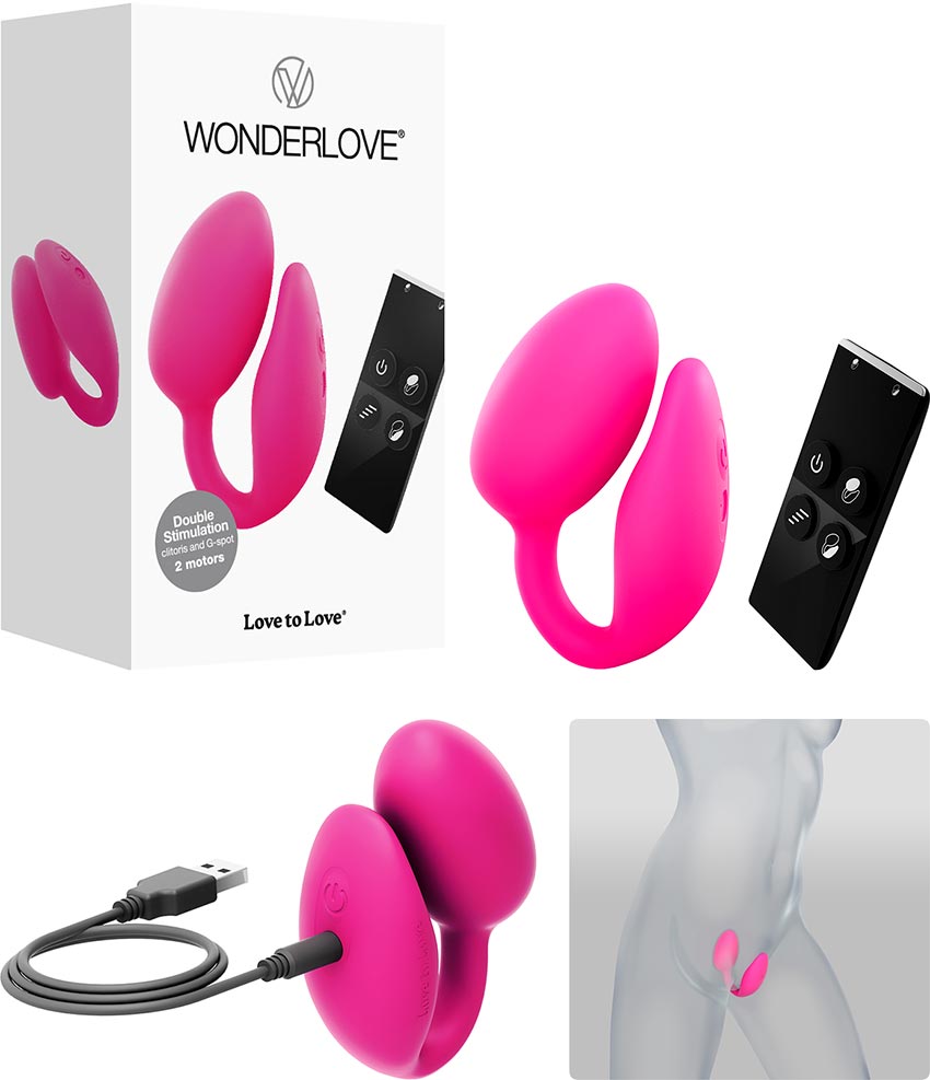 Stimolatore intimo telecomandato WonderLove (punto G + clitoride)