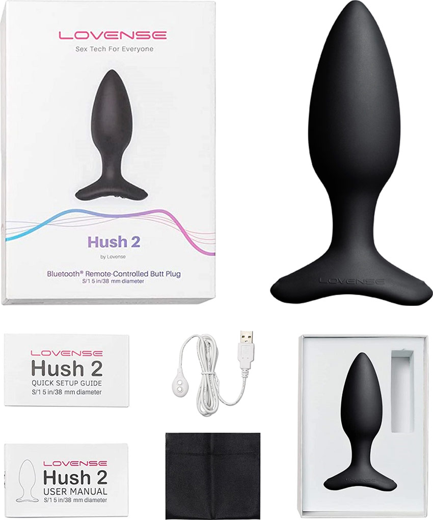Lovense Hush 2 vibrating butt plug - Medium (iOS/Android)