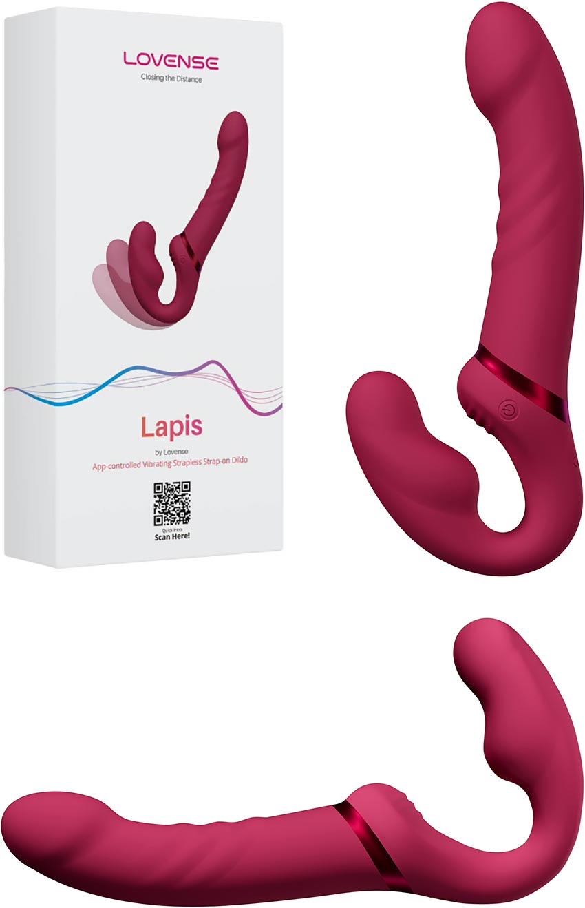 Lovense Lapis | Vibrating, flexible double-ended belt dildo