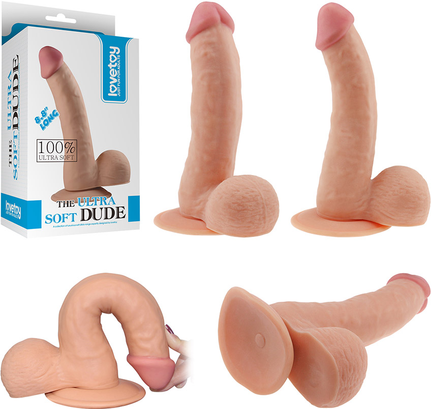 Dildo ultra realistico e flessibile LoveToy The Ultra Soft Dude - 16 cm
