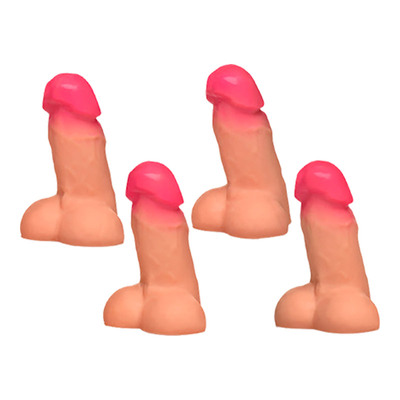 Snap-On Peckers | Pack mit 4 magnetischen Penissen aus Silikon