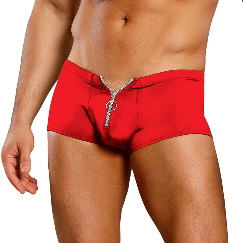 Male Power Zipper Shorts - Rot (S/M)