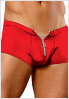 Male Power Zipper Short boxers - Red (S/M)