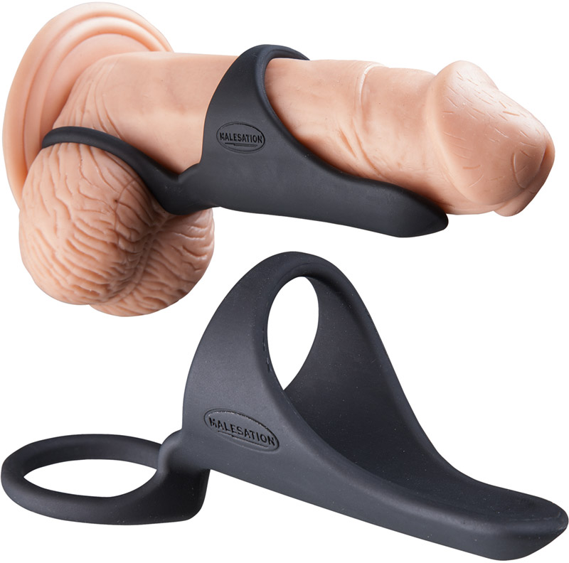 MaleSation Stand-Up penis support double cock ring
