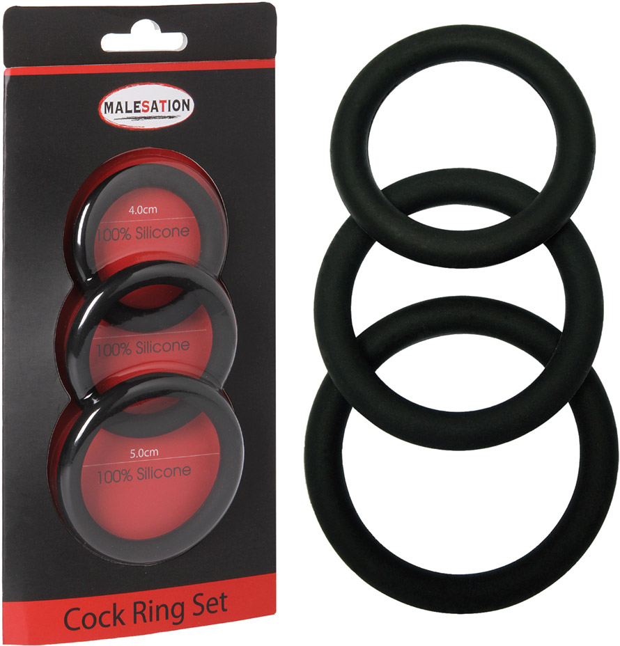 MaleSation pack of 3 silicone penis-rings
