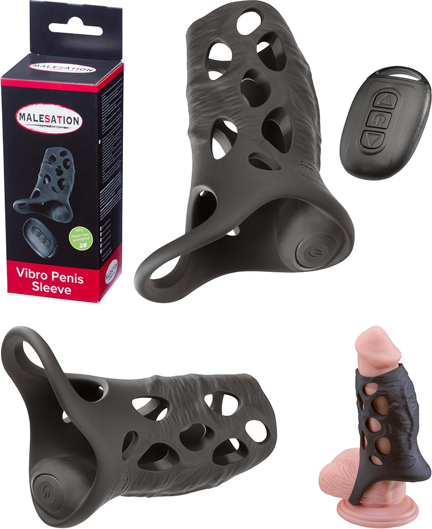 Malesation Vibro Penis Sleeve Vibrierender und ferngesteuerter