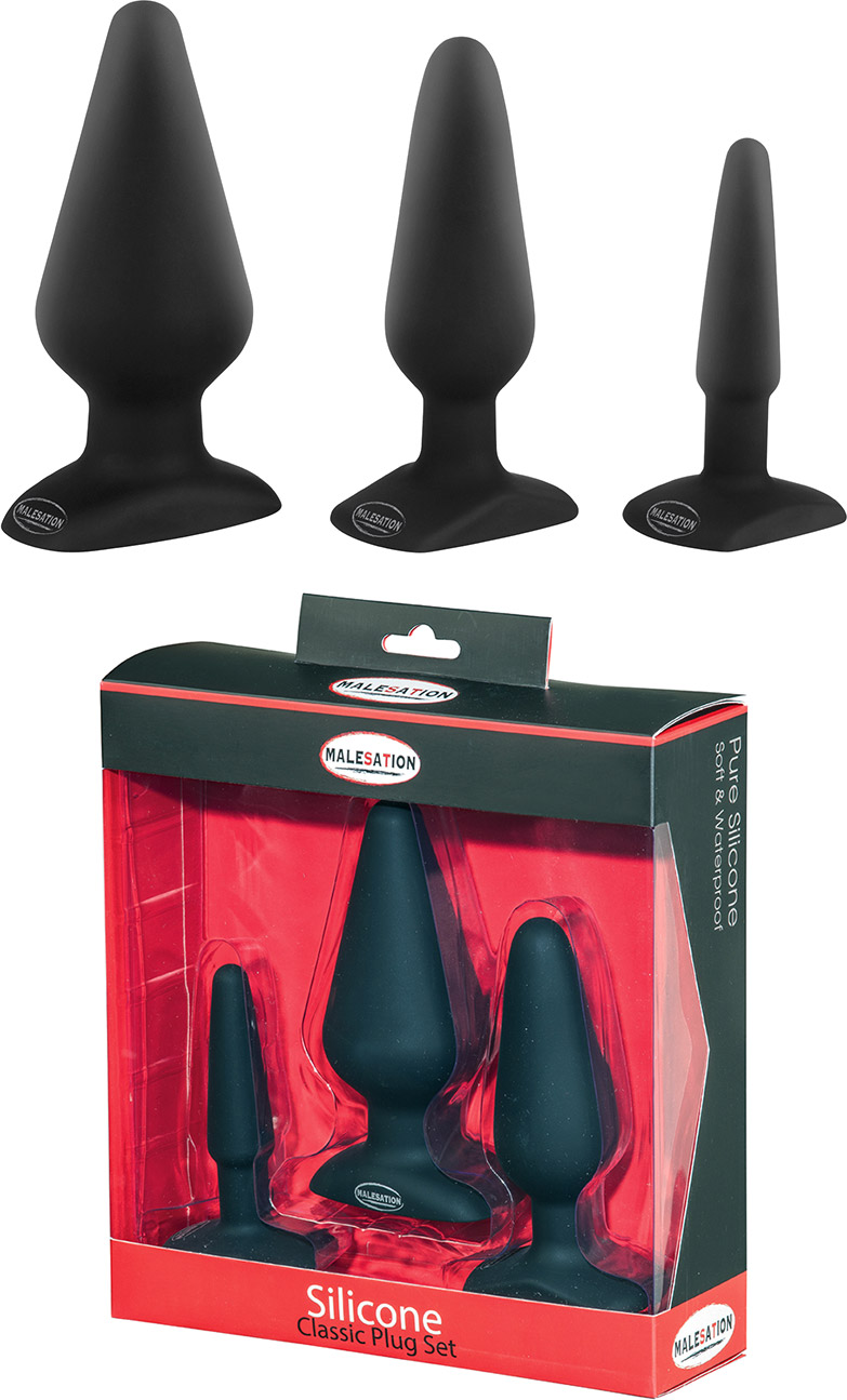 Malesation silicone butt plugs - 3 pieces