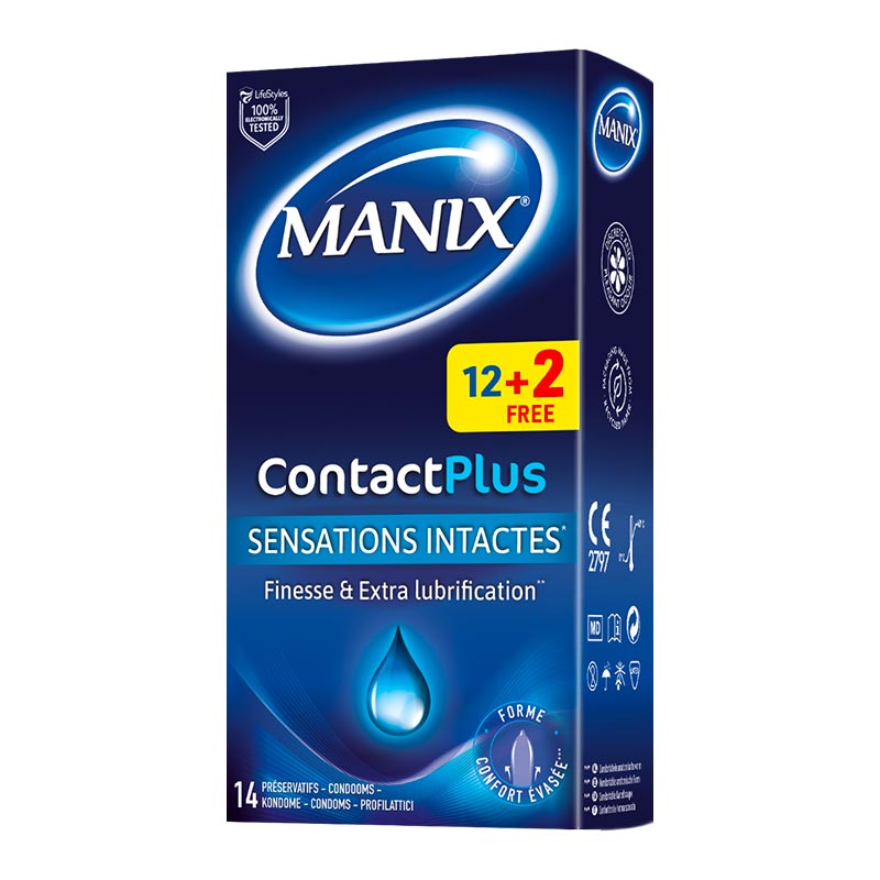 Manix Contact Plus | Ultradünnes Kondom mit extra viel Gleitmittel Manix Contact Plus | Ultradünnes Kondom mit extra viel Gleitmittel