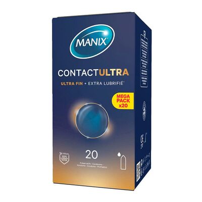 Manix Contact Ultra | Dünnstes Kondom mit extra viel Gleitmittel | 20 Stk.